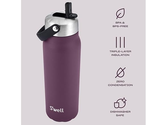 S'well Recycled Stainless Steel Explorer 24oz, Plum