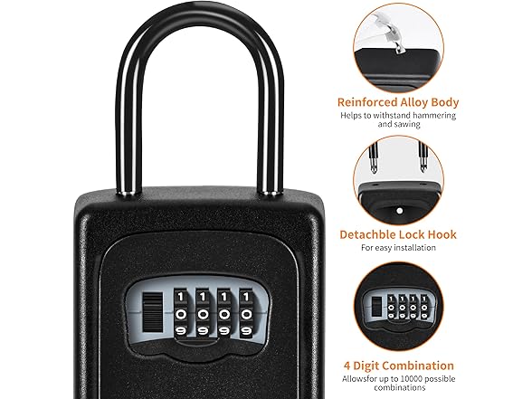 Fayleeko Wall Mounted, Portable Lock Box