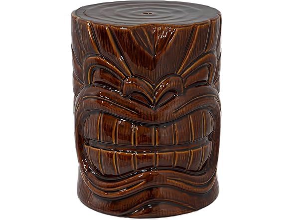 Sunnydaze Tropical Tiki Head Ceramic Garden Side Table