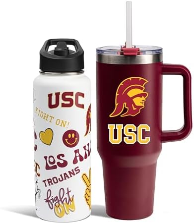 Memory Company NCAA Water Bottle and Tumbler with Straw Set