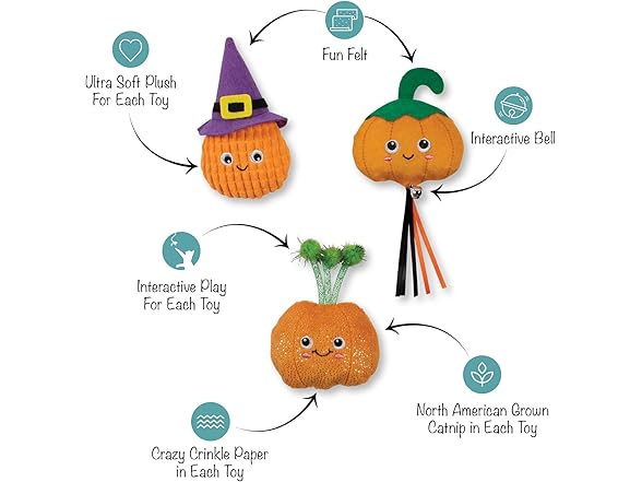 Fringe Studio Pet Toy, Witch of The Patch 3 PCS