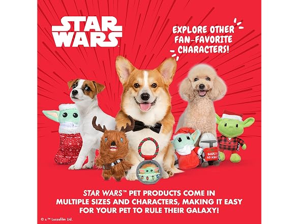 Star Wars for Pets Holiday Yoda Santa Plush Dog Toy