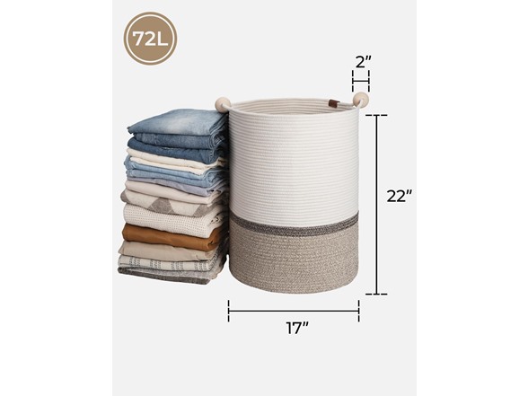 StorageWorks Cotton Rope Laundry Basket