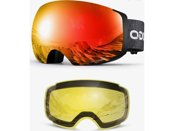 Odoland Anti-Fog Magnetic Ski Goggles