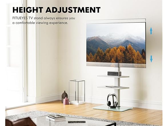 FITUEYES Floor TV Stand | 2 Shelves