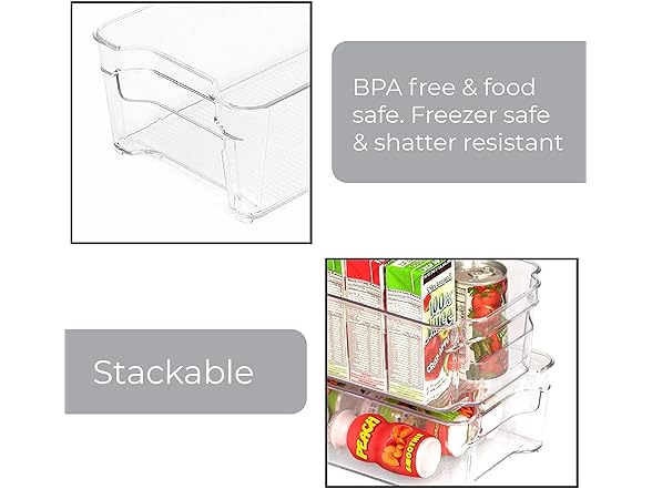 Smart Design 6 x12 4pc Refrigerator Bins