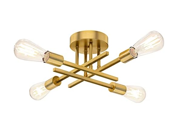 TOBUSA 4-Light Modern Sputnik Chandelier, Gold