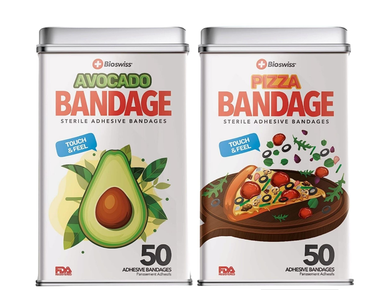2Pk Food Shaped Self Adhesive Bandages