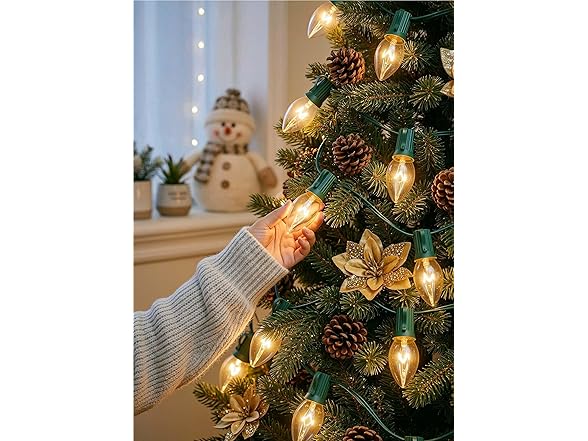 Brightown Minetom C9 Clear Christmas String Lights, 25FT