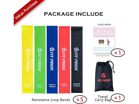 FIT PRIDE Resistance Loop Exercise Bands