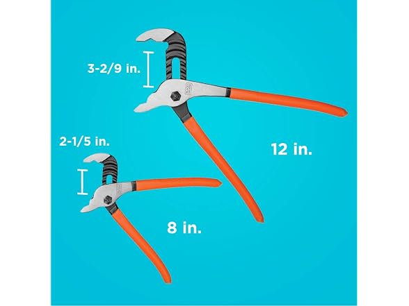 BLACK+DECKER BLACK+DECKER Slip Joint Pliers, 2 Pack