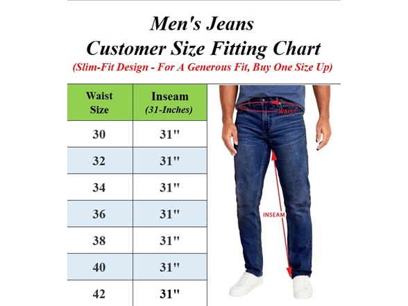 3Pk Asst Mens Slim Straight Jeans (31" Inseam)