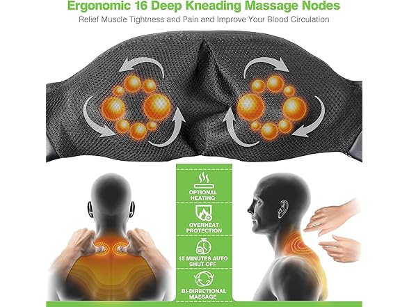 cotsoco Shiatsu Neck Massager - Grey