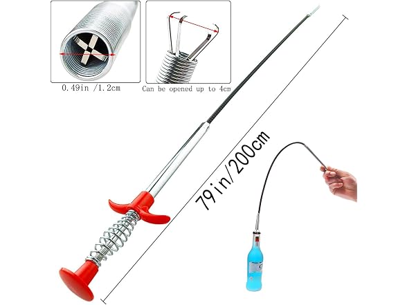Domejo CON-118 Drain Snake Clog Remover, 79in