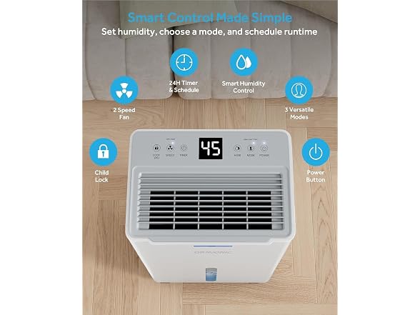 Dravonic 1500 Sq.Ft Dehumidifier
