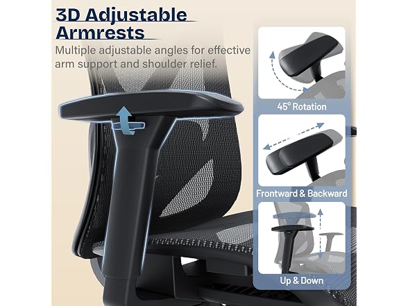 MOLENTS Ergonomic Mesh Office Chair 3D