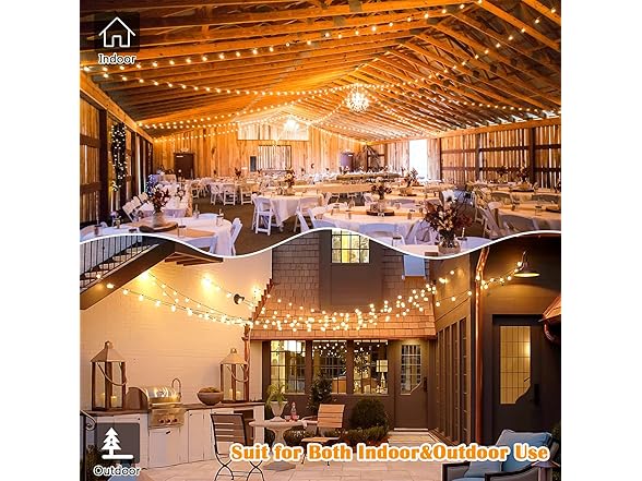 Brightever 200FT Outdoor String Lights Dimmable - Gallery 6