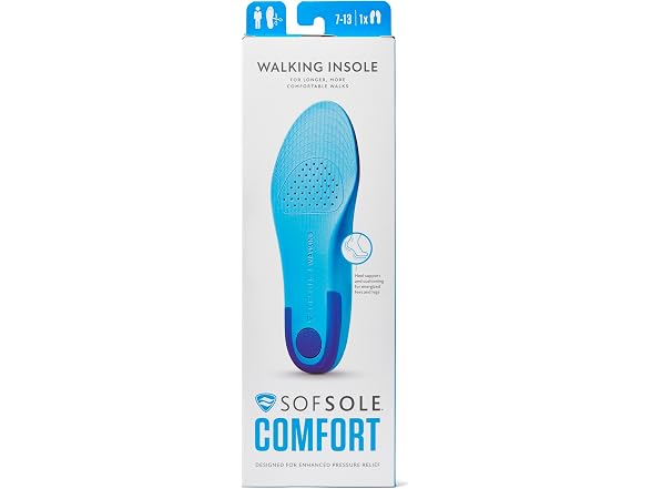 Sof Sole Walking Insoles Trim to Fit Medium