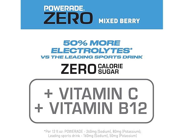 8PK POWERADE Electrolyte Zero Sugar Mixed Berry