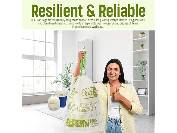 LEZT CO Compostable Garbage Bags