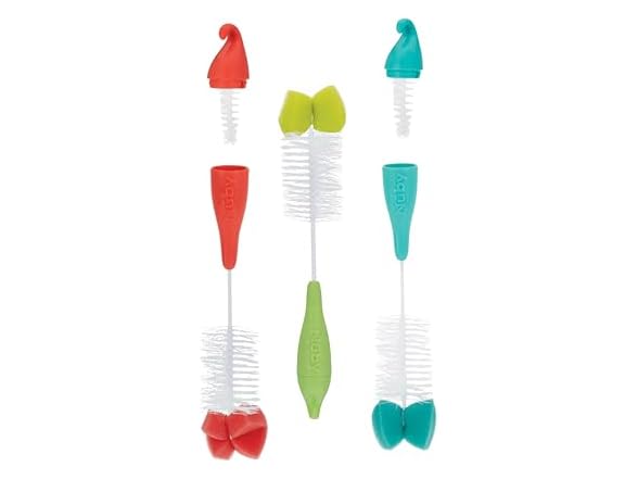 Nuby Bottle and Nipple Brush with Bristles and Sponge