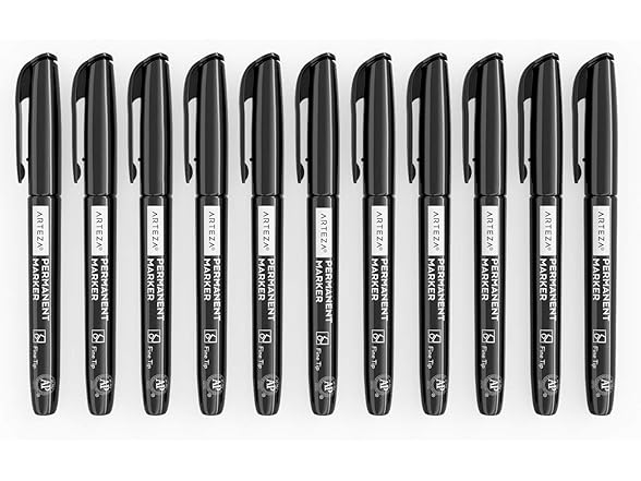 ARTEZA Permanent Markers Black, Bulk Set of 60