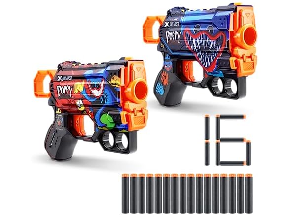 XSHOT Skins Menace Poppy Playtime Dart Baster 2PK