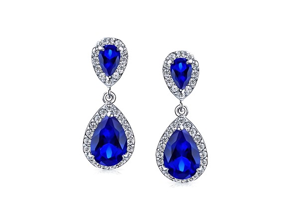 Sapphire Teardrop Drop/Dangle Earrings