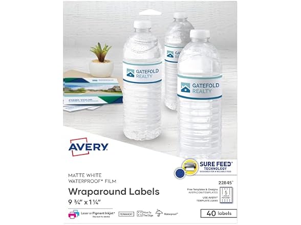 Avery Durable Waterproof Wraparound Rectangle Labels