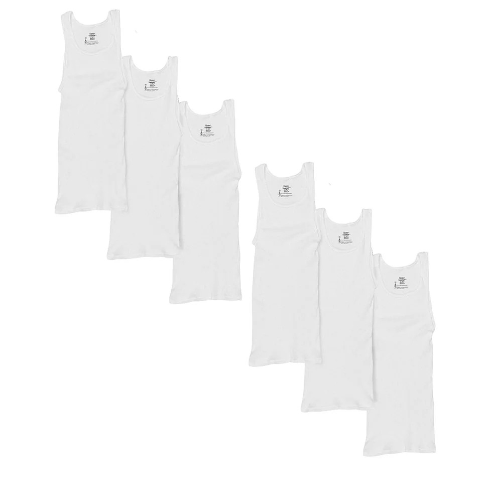 6Pk Hanes A-Shirt Tanks - Gallery 5