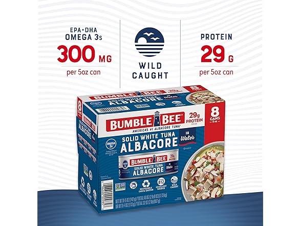 8PK Bumble Bee Solid White Albacore Tuna in Water