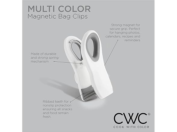 COOK WITH COLOR Bag Clips with Magnet