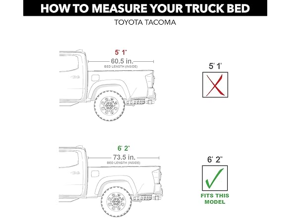 Truck Bed Tonneau Cover Fits 2016 - 2023 Toyota Tacoma