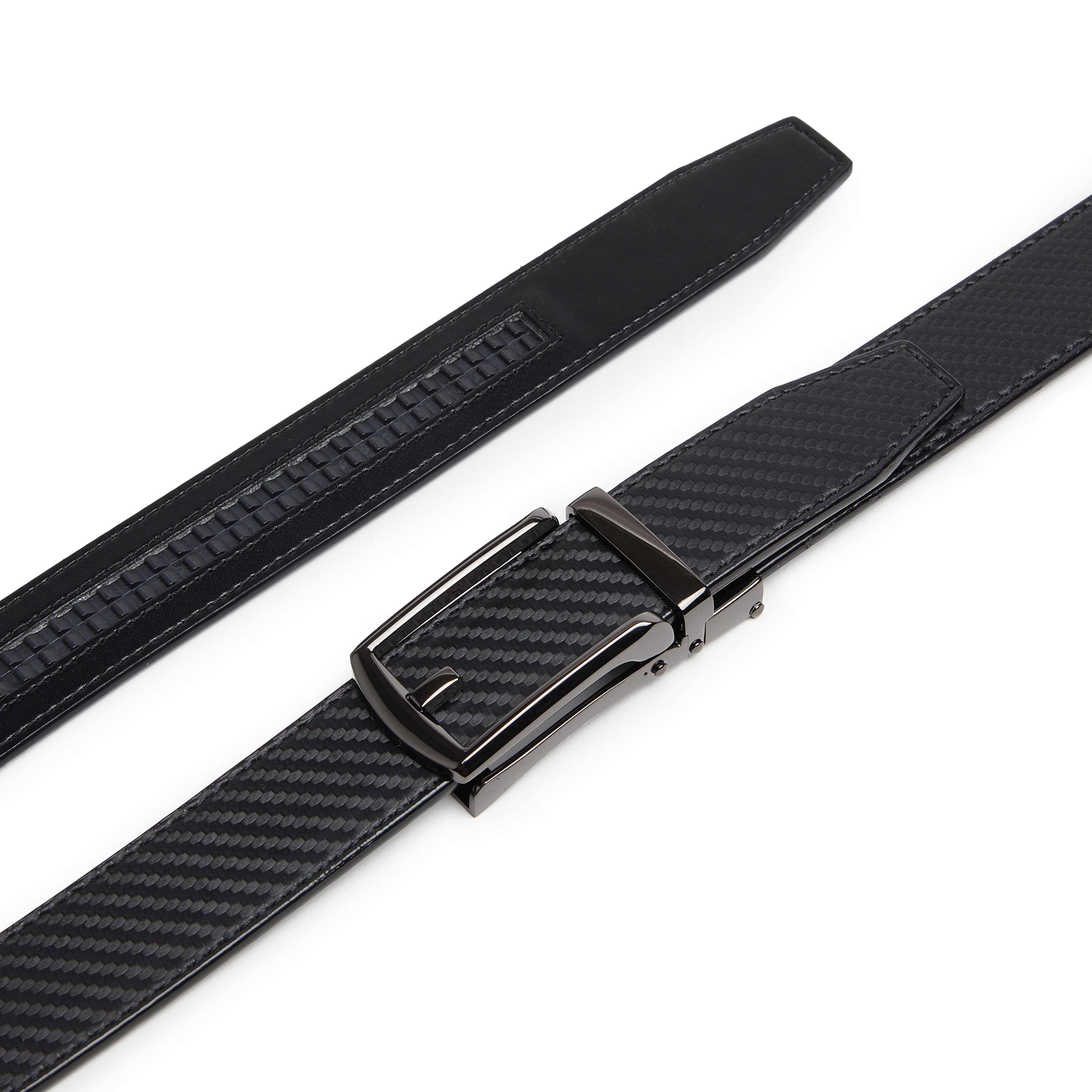 Carlo Fellini Mens Leather Ratchet Belt - Gallery 42