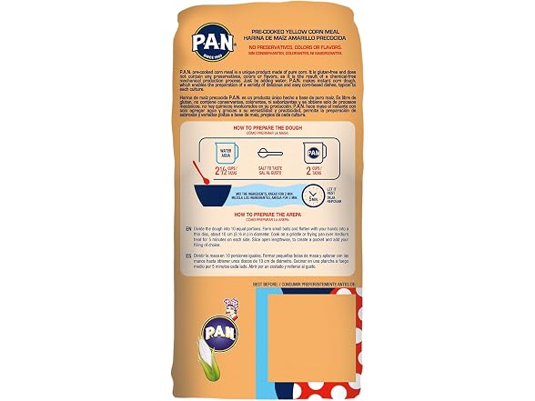 PAN Pre Cooked Yellow Corn Meal 2.2lb 10 Pack