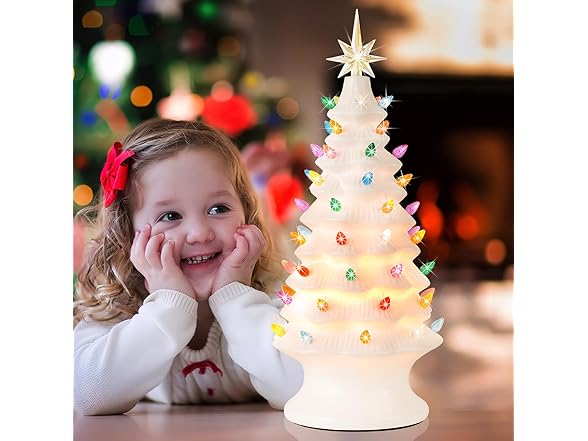 Lakumu 16.5" Table Top Christmas Tree, Hand Painted