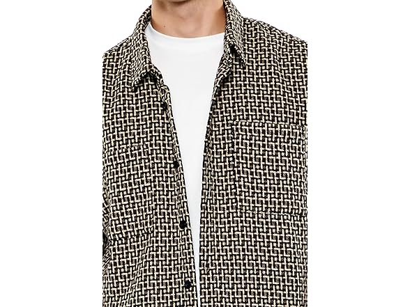 Forever 21 Men (L) Textured Geo Shirt