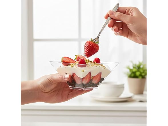 Clear Square X-Small Salad Bowls - 32 oz. (1 Count)
