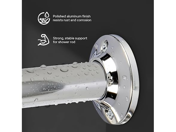 HIGHCRAFT Shower Curtain Rod Flange, Screws Included