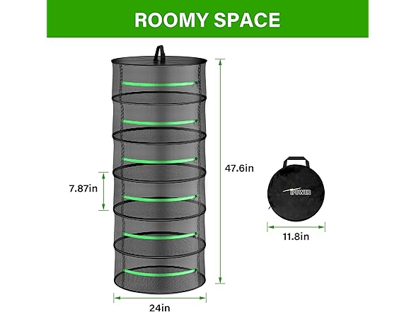 iPower 2ft 6-Layer Foldable Herb Mesh Dry Rack