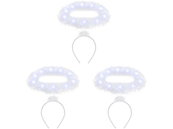 3 Pack Light Up Angel Halo Headband