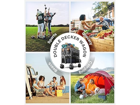 Collapsible Wagon Double Decker Grey