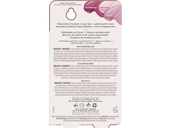 Burts Bees Lip Shimmer Pink Collection 3 Pack