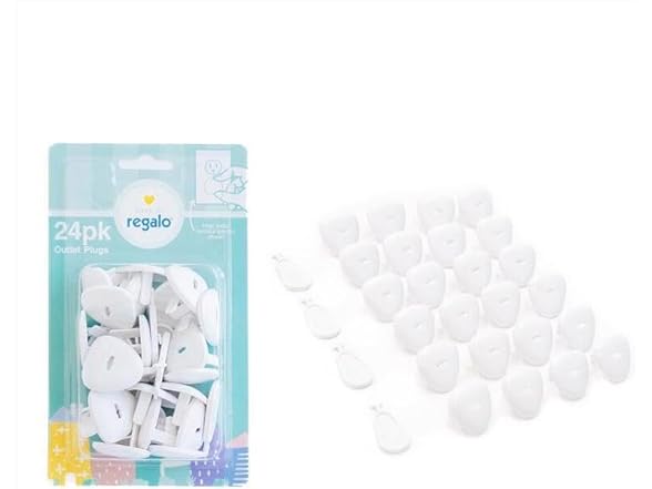 Regalo Home Safety Outlet Cover Plug 24 Pack