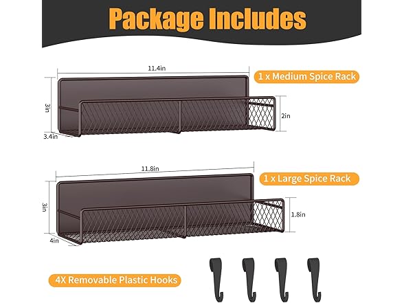 DTUQYX Magnetic Spice Rack for Refrigerator, 2 Pack