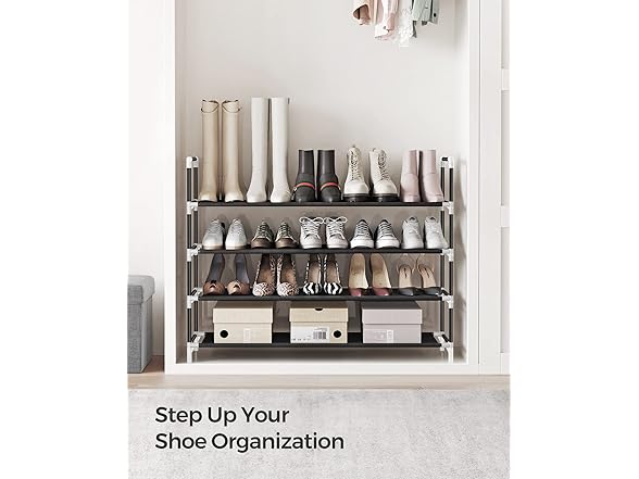 SONGMICS 4-Tier Shoe Rack, Shoe Storage