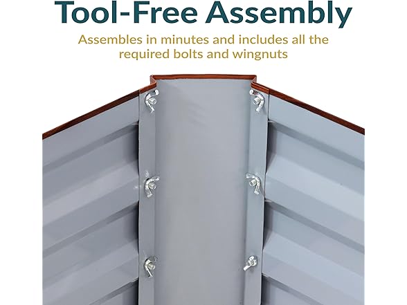 Sunnydaze 11.75" H Raised Metal Garden Bed, Woodgrain