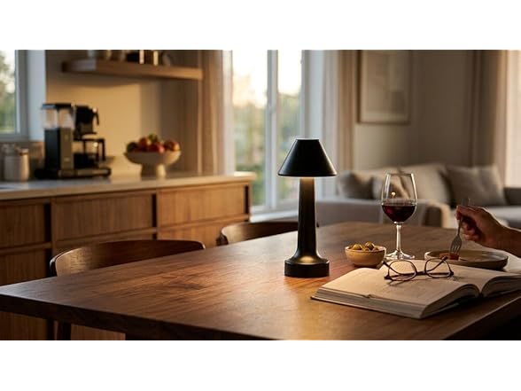 Elements Rechargeable LED Table Lamp Nine Inch Black