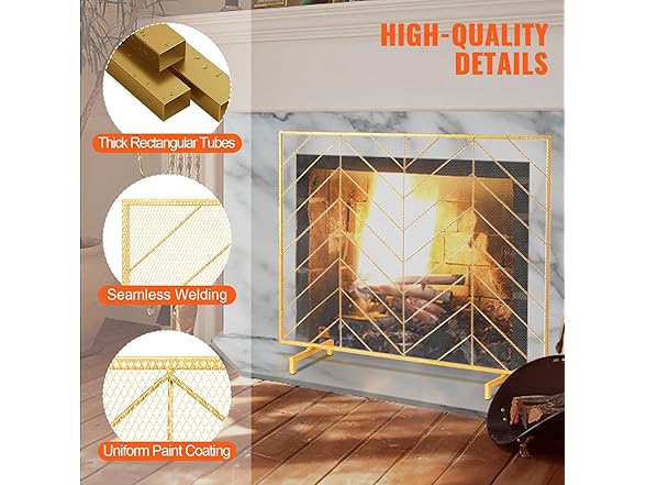 VEVOR Fireplace Screen Single Panel