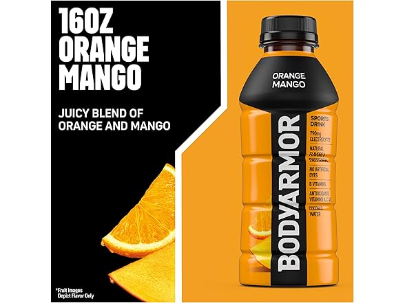 6PK BODYARMOR Sports Drink, Orange Mango